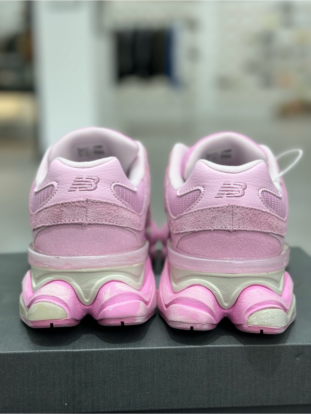 New Balance 9060 Pink Purple Suede Mesh Sneakers - Picture 4 of 9